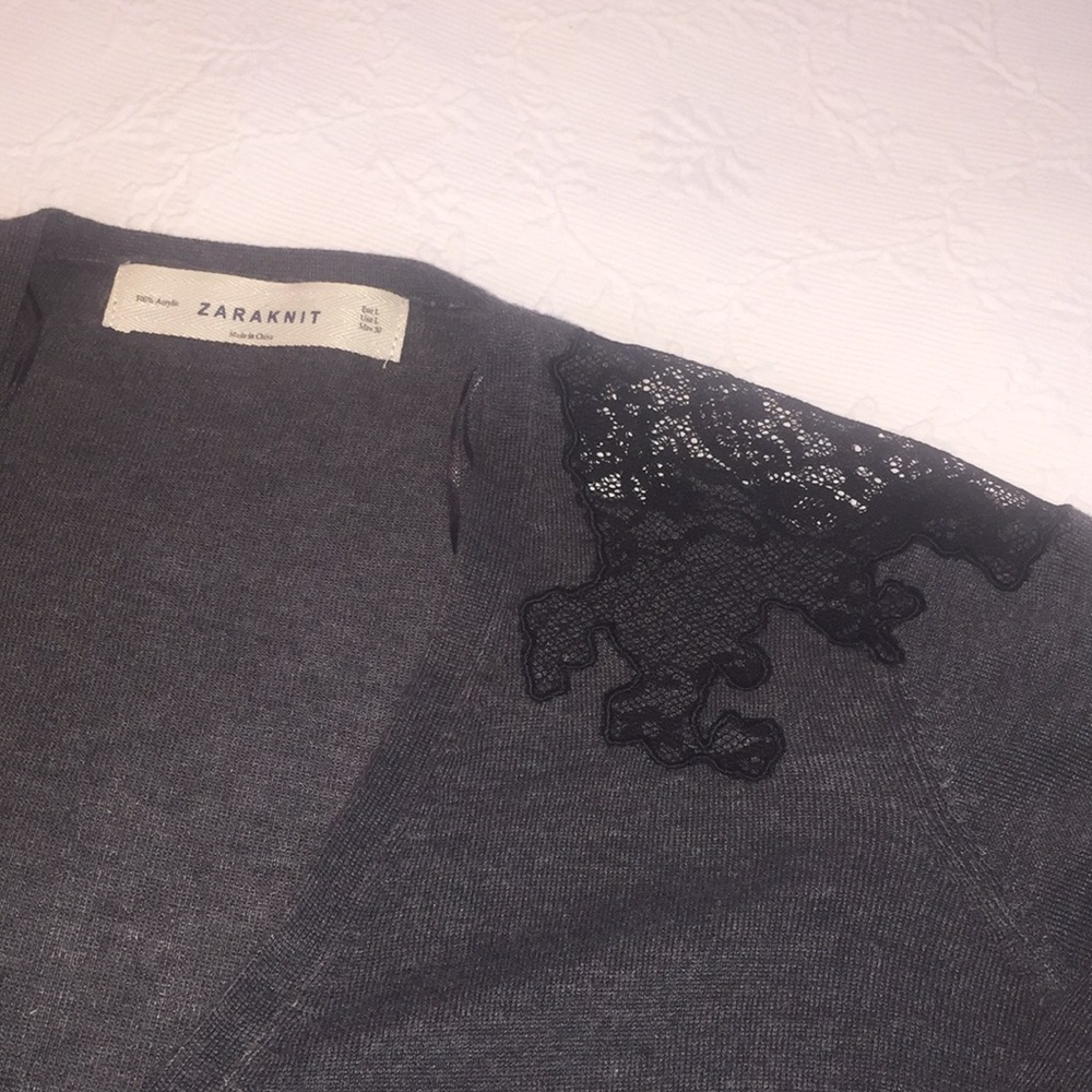 Zara knit charcoal gray sweater